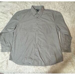 Akwa Men's long sleeve button-down casual gray shirt 2XL